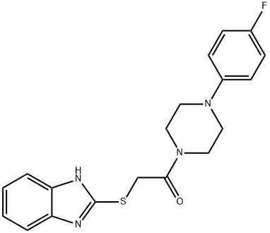 2-({2-[4-(4-fluorophenyl)-1-piperazinyl]-2-oxoethyl}sulfanyl)-1H-benzimidazole Struktur