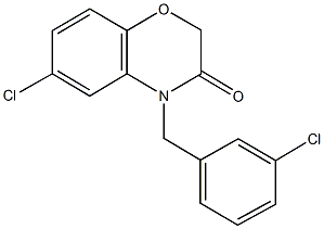 6-chloro-4-(3-chlorobenzyl)-2H-1,4-benzoxazin-3(4H)-one Struktur