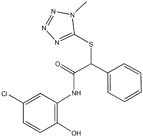 N-(5-chloro-2-hydroxyphenyl)-2-[(1-methyl-1H-tetraazol-5-yl)sulfanyl]-2-phenylacetamide Struktur