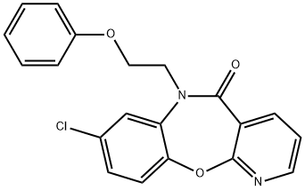 8-chloro-6-(2-phenoxyethyl)pyrido[2,3-b][1,5]benzoxazepin-5(6H)-one Struktur