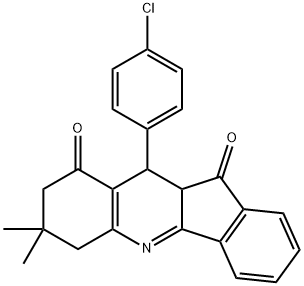 10-(4-chlorophenyl)-7,7-dimethyl-7,8,10,10a-tetrahydro-6H-indeno[1,2-b]quinoline-9,11-dione Struktur