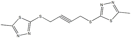 2-methyl-5-({4-[(5-methyl-1,3,4-thiadiazol-2-yl)sulfanyl]-2-butynyl}sulfanyl)-1,3,4-thiadiazole Struktur