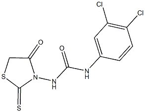 N-(3,4-dichlorophenyl)-N'-(4-oxo-2-thioxo-1,3-thiazolidin-3-yl)urea Struktur