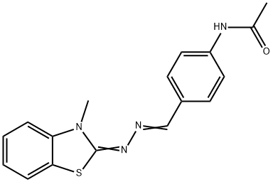 N-{4-[2-(3-methyl-1,3-benzothiazol-2(3H)-ylidene)carbohydrazonoyl]phenyl}acetamide Struktur