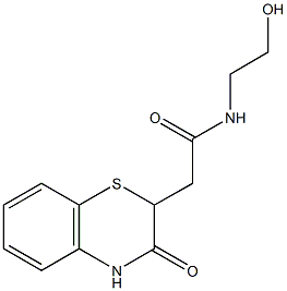 N-(2-hydroxyethyl)-2-(3-oxo-3,4-dihydro-2H-1,4-benzothiazin-2-yl)acetamide Struktur