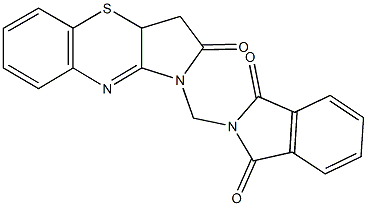 2-[(2-oxo-3,3a-dihydropyrrolo[3,2-b][1,4]benzothiazin-1(2H)-yl)methyl]-1H-isoindole-1,3(2H)-dione Struktur