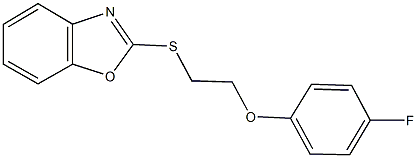 2-(1,3-benzoxazol-2-ylsulfanyl)ethyl 4-fluorophenyl ether Struktur