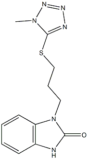 1-{3-[(1-methyl-1H-tetraazol-5-yl)sulfanyl]propyl}-1,3-dihydro-2H-benzimidazol-2-one Struktur