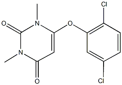 6-(2,5-dichlorophenoxy)-1,3-dimethyl-2,4(1H,3H)-pyrimidinedione Struktur