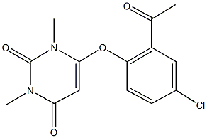 6-(2-acetyl-4-chlorophenoxy)-1,3-dimethyl-2,4(1H,3H)-pyrimidinedione Struktur