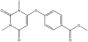 methyl 4-[(1,3-dimethyl-2,6-dioxo-1,2,3,6-tetrahydro-4-pyrimidinyl)oxy]benzoate Struktur