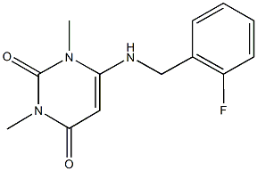 6-[(2-fluorobenzyl)amino]-1,3-dimethyl-2,4(1H,3H)-pyrimidinedione Struktur