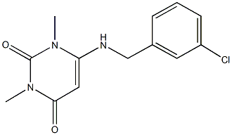 6-[(3-chlorobenzyl)amino]-1,3-dimethyl-2,4(1H,3H)-pyrimidinedione Struktur