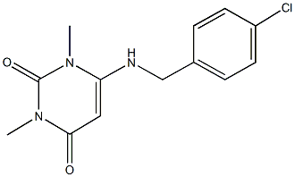 6-[(4-chlorobenzyl)amino]-1,3-dimethyl-2,4(1H,3H)-pyrimidinedione Struktur