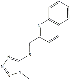 2-{[(1-methyl-1H-tetraazol-5-yl)sulfanyl]methyl}quinoline Struktur