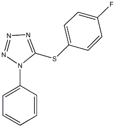 4-fluorophenyl 1-phenyl-1H-tetraazol-5-yl sulfide Struktur