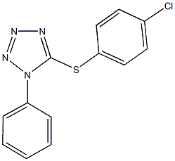 4-chlorophenyl 1-phenyl-1H-tetraazol-5-yl sulfide Struktur