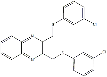 2,3-bis{[(3-chlorophenyl)sulfanyl]methyl}quinoxaline Struktur