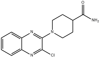 1-(3-chloro-2-quinoxalinyl)-4-piperidinecarboxamide Struktur