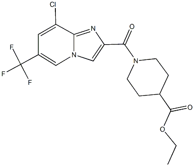 ethyl 1-{[8-chloro-6-(trifluoromethyl)imidazo[1,2-a]pyridin-2-yl]carbonyl}-4-piperidinecarboxylate Struktur