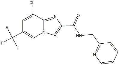 8-chloro-N-(2-pyridinylmethyl)-6-(trifluoromethyl)imidazo[1,2-a]pyridine-2-carboxamide Struktur