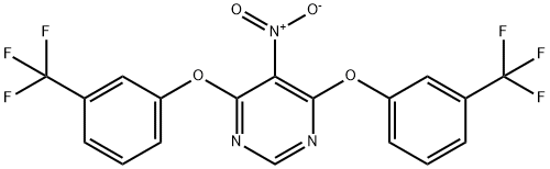 5-nitro-4,6-bis[3-(trifluoromethyl)phenoxy]pyrimidine Struktur