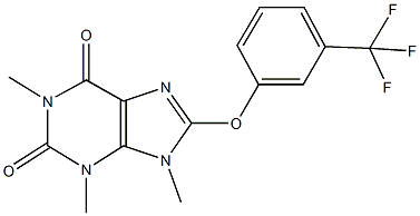 1,3,9-trimethyl-8-[3-(trifluoromethyl)phenoxy]-3,9-dihydro-1H-purine-2,6-dione Struktur