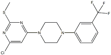 4-chloro-2-(methylsulfanyl)-6-{4-[3-(trifluoromethyl)phenyl]-1-piperazinyl}pyrimidine Struktur