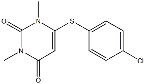 6-[(4-chlorophenyl)sulfanyl]-1,3-dimethyl-2,4(1H,3H)-pyrimidinedione Struktur