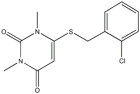 6-[(2-chlorobenzyl)sulfanyl]-1,3-dimethyl-2,4(1H,3H)-pyrimidinedione Struktur