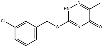 3-[(3-chlorobenzyl)sulfanyl]-6-methyl-1,2,4-triazin-5(4H)-one Struktur