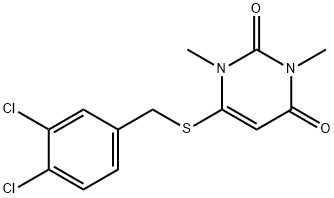 6-[(3,4-dichlorobenzyl)sulfanyl]-1,3-dimethyl-2,4(1H,3H)-pyrimidinedione Struktur