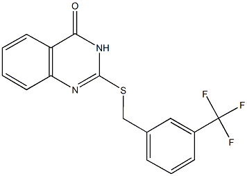 2-{[3-(trifluoromethyl)benzyl]sulfanyl}-4(3H)-quinazolinone Struktur