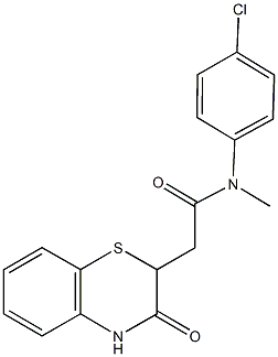 N-(4-chlorophenyl)-N-methyl-2-(3-oxo-3,4-dihydro-2H-1,4-benzothiazin-2-yl)acetamide Struktur