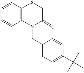 4-(4-tert-butylbenzyl)-2H-1,4-benzothiazin-3(4H)-one Struktur