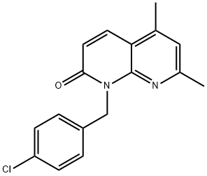 1-(4-chlorobenzyl)-5,7-dimethyl[1,8]naphthyridin-2(1H)-one Struktur