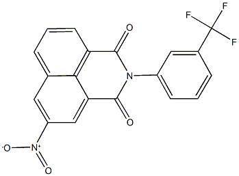 5-nitro-2-[3-(trifluoromethyl)phenyl]-1H-benzo[de]isoquinoline-1,3(2H)-dione Struktur