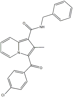 N-benzyl-3-(4-chlorobenzoyl)-2-methyl-1-indolizinecarboxamide Struktur