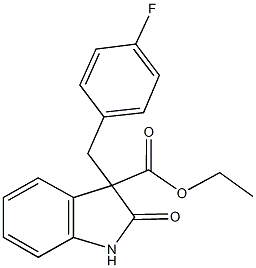 ethyl 3-(4-fluorobenzyl)-2-oxo-3-indolinecarboxylate Struktur