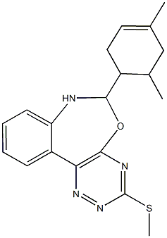 6-(4,6-dimethyl-3-cyclohexen-1-yl)-6,7-dihydro[1,2,4]triazino[5,6-d][3,1]benzoxazepin-3-yl methyl sulfide Struktur