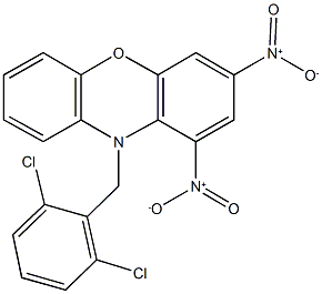 10-(2,6-dichlorobenzyl)-1,3-bisnitro-10H-phenoxazine Struktur