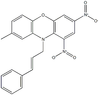 10-cinnamyl-1,3-bisnitro-8-methyl-10H-phenoxazine Struktur