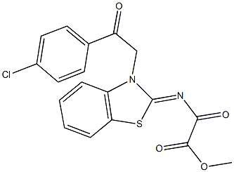 methyl [(3-[2-(4-chlorophenyl)-2-oxoethyl]-1,3-benzothiazol-2(3H)-ylidene)amino](oxo)acetate Struktur