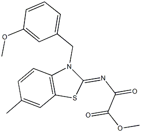 methyl [(3-(3-methoxybenzyl)-6-methyl-1,3-benzothiazol-2(3H)-ylidene)amino](oxo)acetate Struktur