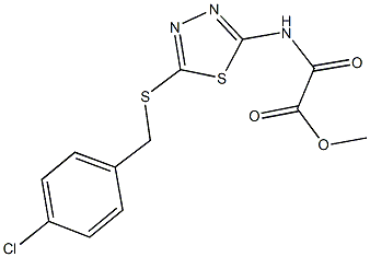 methyl ({5-[(4-chlorobenzyl)sulfanyl]-1,3,4-thiadiazol-2-yl}amino)(oxo)acetate Struktur