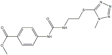 methyl 4-{[({2-[(1-methyl-1H-tetraazol-5-yl)sulfanyl]ethyl}amino)carbonyl]amino}benzoate Struktur