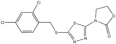 3-{5-[(2,4-dichlorobenzyl)sulfanyl]-1,3,4-thiadiazol-2-yl}-1,3-oxazolidin-2-one Struktur