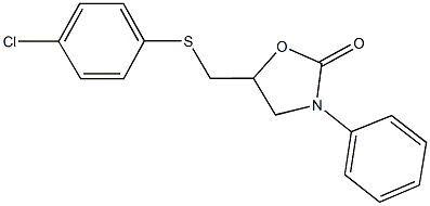 5-{[(4-chlorophenyl)sulfanyl]methyl}-3-phenyl-1,3-oxazolidin-2-one Struktur