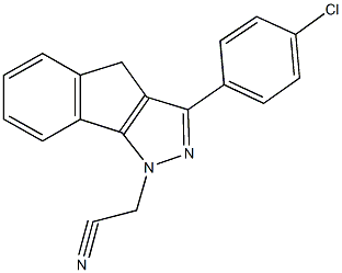 (3-(4-chlorophenyl)indeno[1,2-c]pyrazol-1(4H)-yl)acetonitrile Struktur