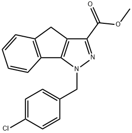 methyl 1-(4-chlorobenzyl)-1,4-dihydroindeno[1,2-c]pyrazole-3-carboxylate Struktur